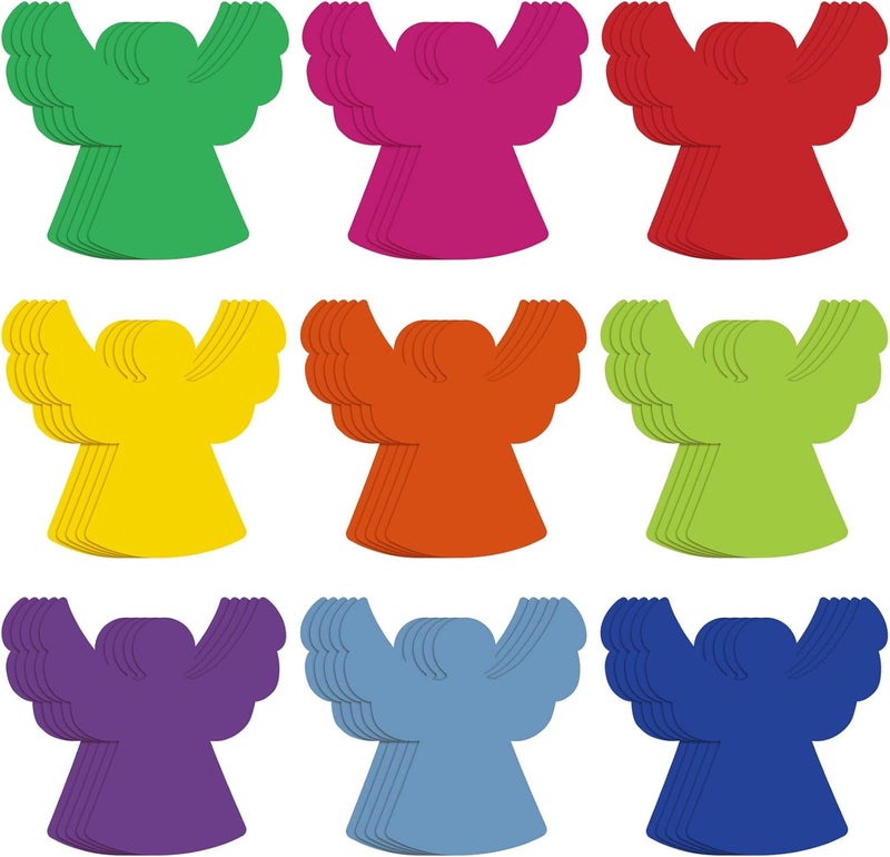 Geyee 108 Pcs Angel Cutout Paper Angel Cutouts Christmas Paper Cutout Assorted Color Cutouts Small Bulletin Board Die Cuts for DIY Kids Projects Craft School Party Decor - Image 1